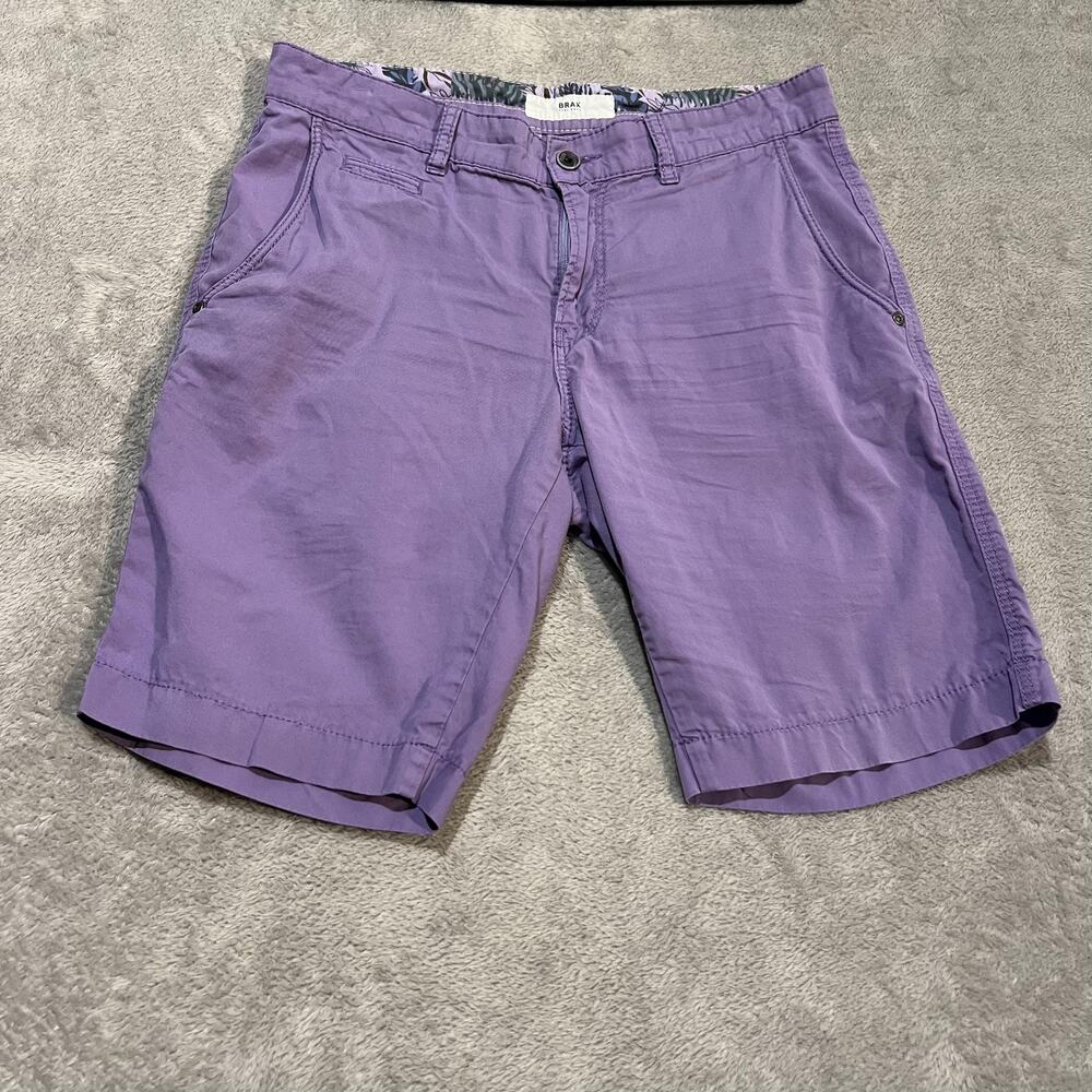 Brax Feel Good Chino Shorts Mens 32 Purple Bari Flat Front Casual Golf Summer